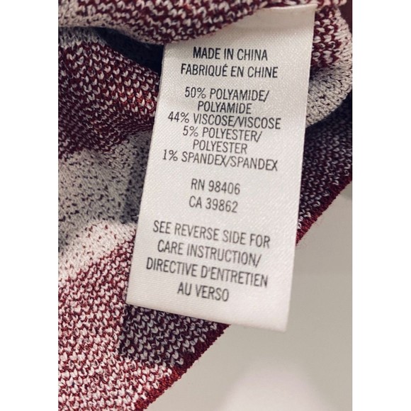 NWOT- THEORY Seblyn Checkered Gingham Designer Crop Top Burgundy & White SM - Picture 5 of 9